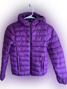 Bass Pro Kids Purple Quilted Hooded Puffer Jacket